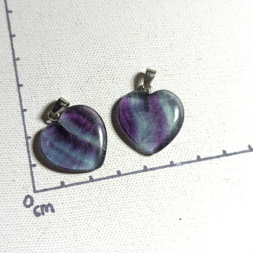 (蛋面) 螢石愛心墜對組