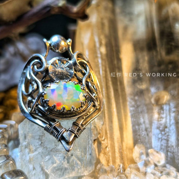 流光祕境 切割蛋白石戒