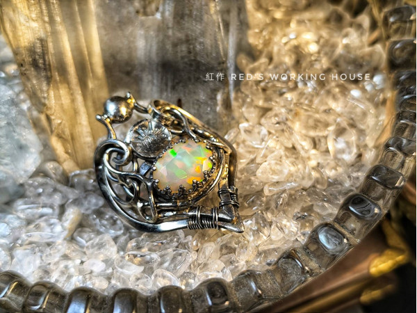 流光祕境 切割蛋白石戒