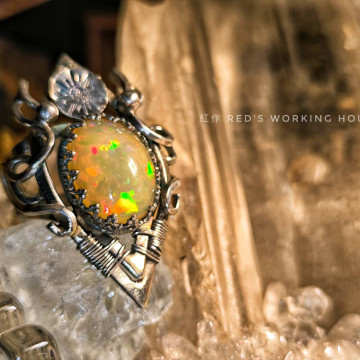 幻彩箴言 蛋白石戒