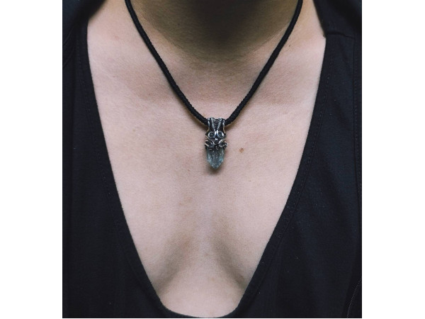 海水藍寶原礦雙面小品墜