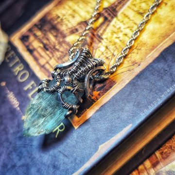 海水藍寶原礦雙面小品墜