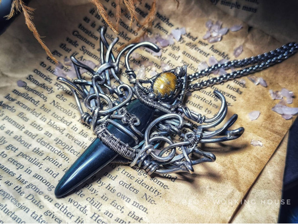 不破之心 黑曜+鈦晶墜