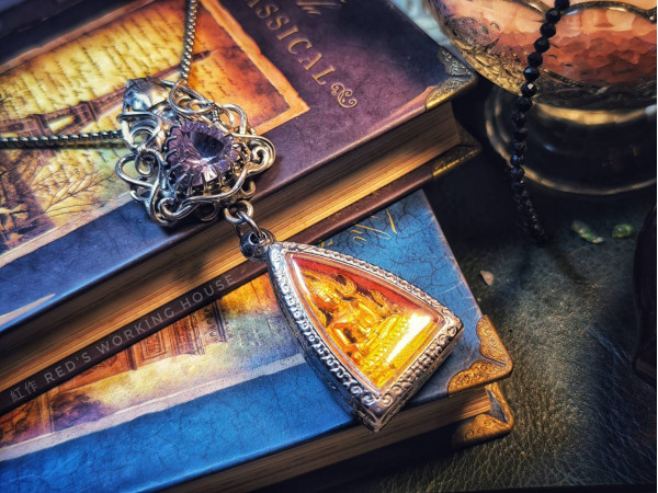 紫曜佛緣 成功佛牌+切割紫晶墜