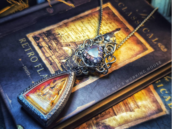 紫曜佛緣 成功佛牌+切割紫晶墜