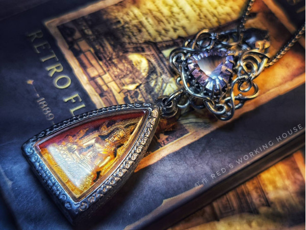 紫曜佛緣 成功佛牌+切割紫晶墜