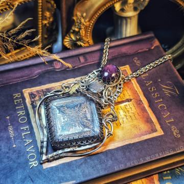 永恆庇佑 四面佛牌+星光紅寶墜