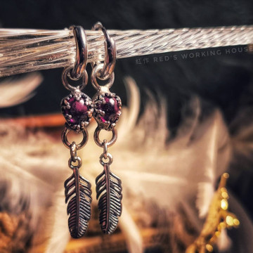 微醺 石榴石耳環