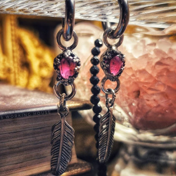 微醺 石榴石耳環