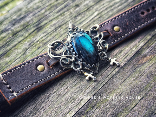 極光契約 芬蘭拉長石皮革手環