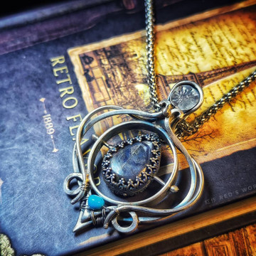 古源節環 六角藍寶旋轉墜