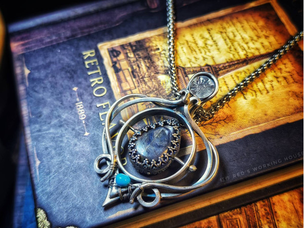 古源節環 六角藍寶旋轉墜