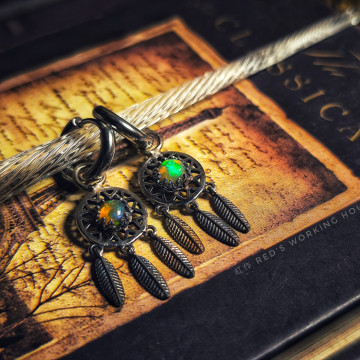 顫動 蛋白石耳環