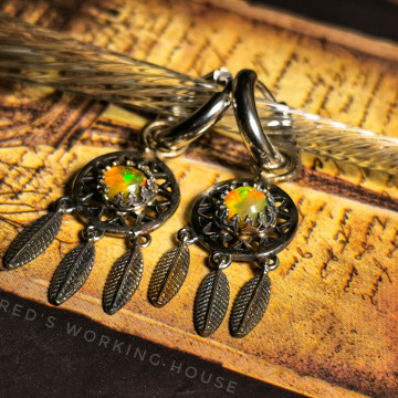 顫動 蛋白石耳環