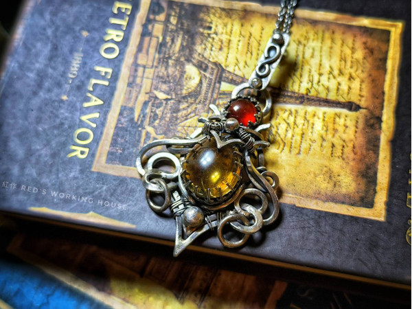 晨耀核心 天然黃水晶雙向墜