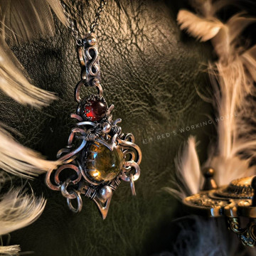 晨耀核心 天然黃水晶雙向墜