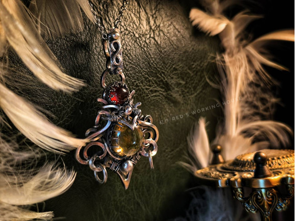 晨耀核心 天然黃水晶雙向墜