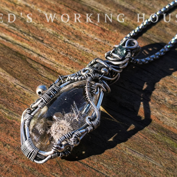 地脈之息 輝銻礦水晶小品墜【SOLD】