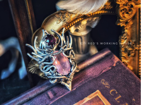 繾綣之影 切割粉晶戒