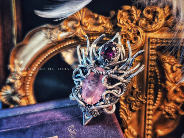 繾綣之影 切割粉晶戒