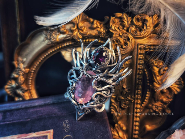 繾綣之影 切割粉晶戒