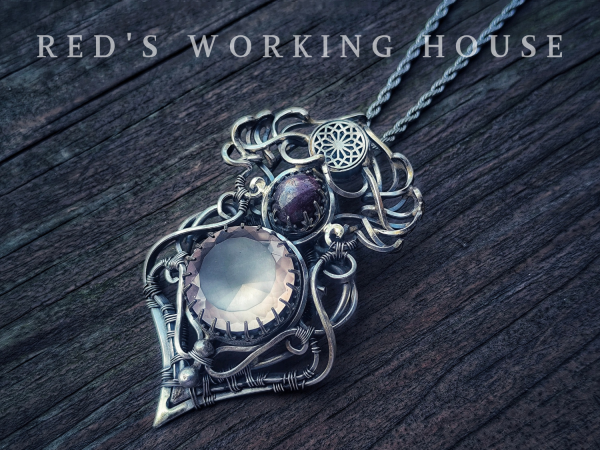 女神萬華鏡 切割粉晶墜