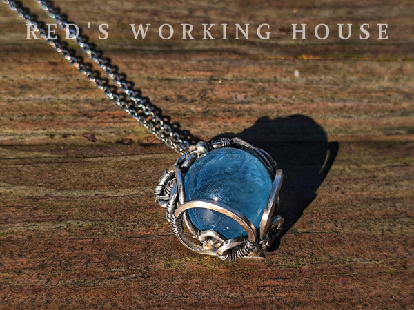 沉於心海 海水藍寶墜