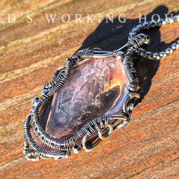 空靈之美 空腔紫晶墜