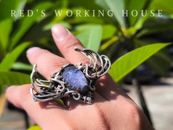 雪翅之舞 藍線石戒