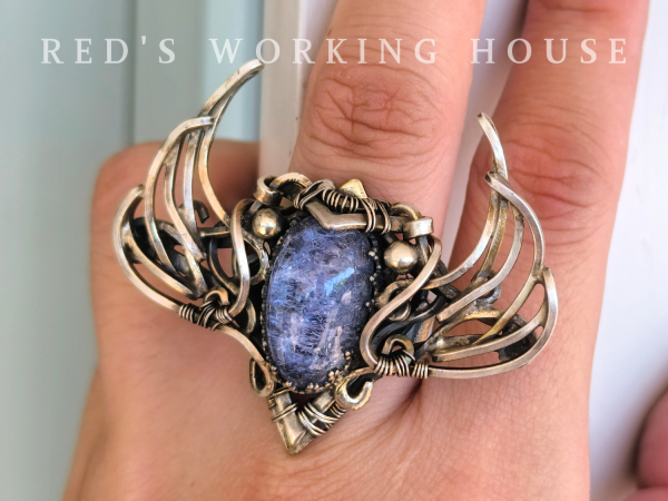 雪翅之舞 藍線石戒