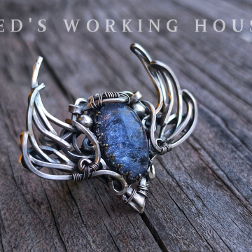 雪翅之舞 藍線石戒