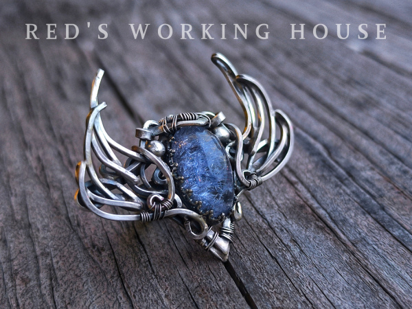 雪翅之舞 藍線石戒