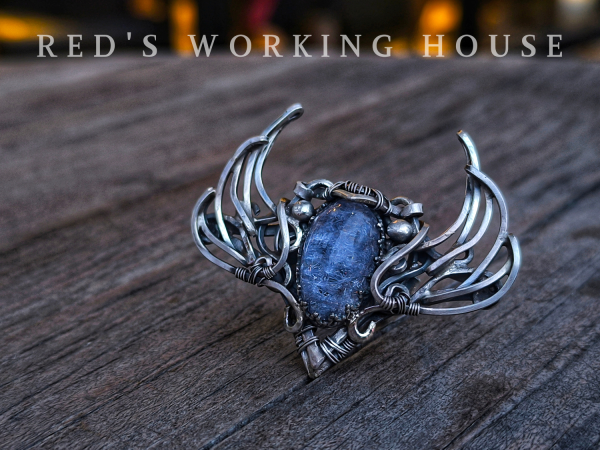 雪翅之舞 藍線石戒