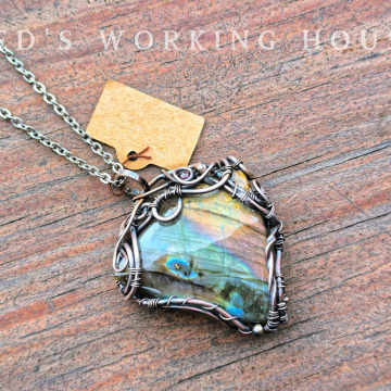 絢爛 拉長石小品墜