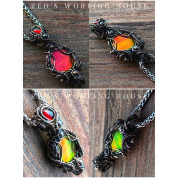 魔鏡 斑彩雙向墜