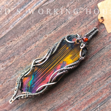 芬蘭拉長石原礦片墜