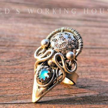 永垂不朽 月光石生命之花戒