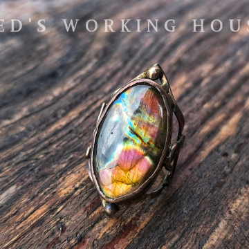 地圖拉長石小品戒