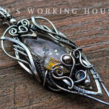 焦土荒原 黃銅礦水晶墜