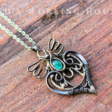 (補尺寸)祖母綠小天使墜