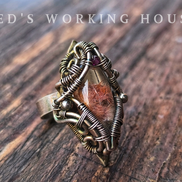 灼蛹 絨毛銅鈦花戒 【SOLD】