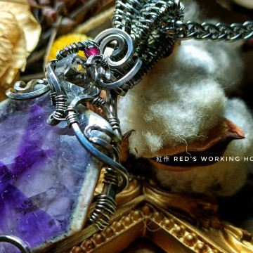 (達畢茲)輻射標誌紫水晶墜