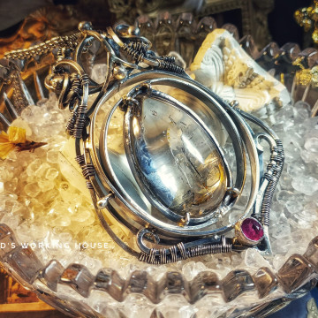 沙水膽水晶轉轉墜【SOLD】