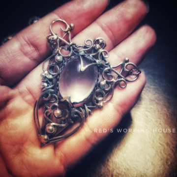 星光粉晶雙鏈墜【SOLD】