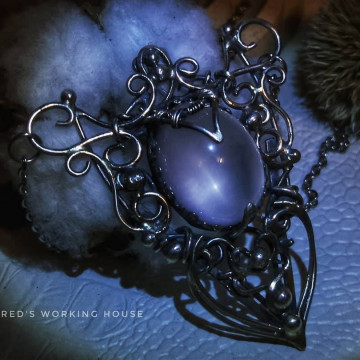 星光粉晶雙鏈墜【SOLD】