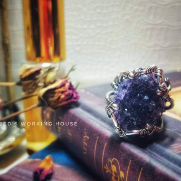 紫晶片原礦戒【SOLD】