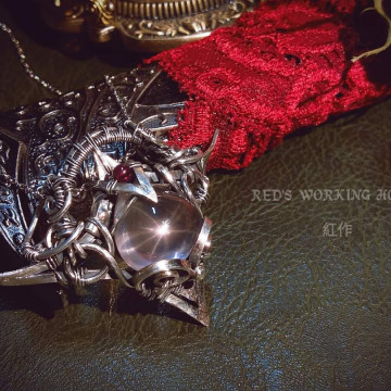 星光粉晶胸針墜【SOLD】