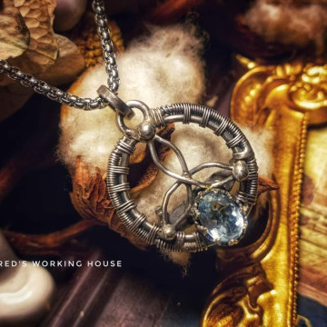 海水藍寶胸針墜【SOLD】