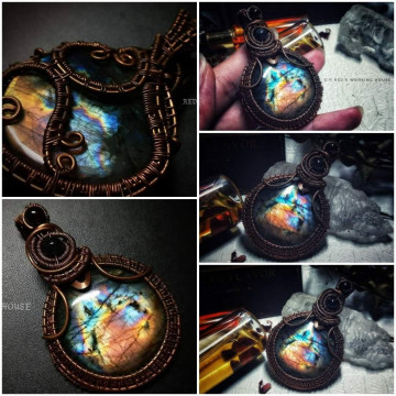 拉長石巨輪墜【SOLD】