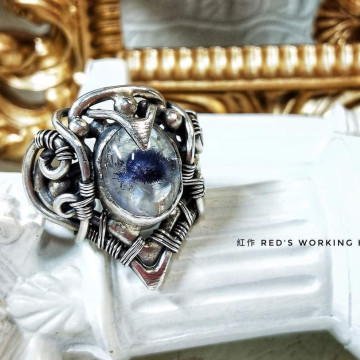 藍線絨毛球戒【SOLD】